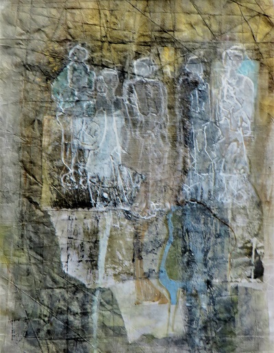 Passing through....
Mixed Media on handmade sealed parchment
80 x 60 cm
Framed,glazed with boxed surround