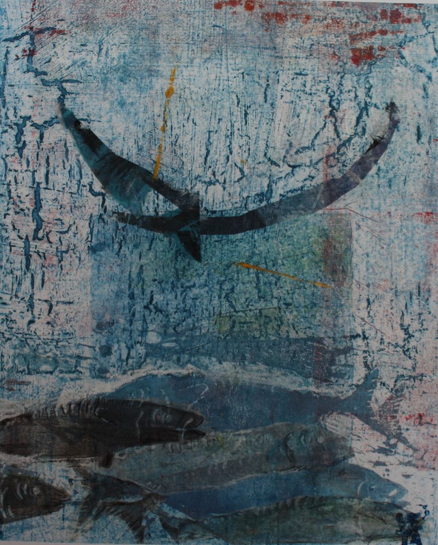 Fish bowl
Print and collage
A3, with a matt, ready for framing
125