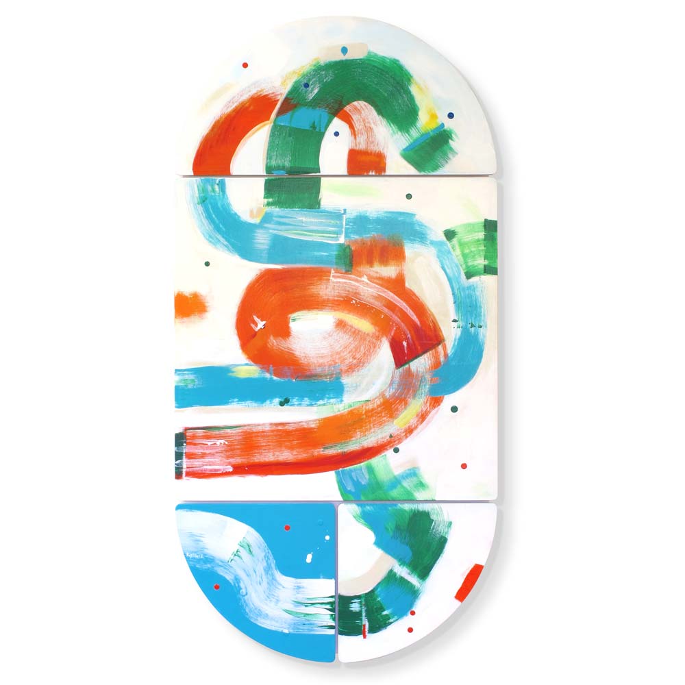 SMASH PALACE PUPPETS
Original Modular Painting
Materials: Acrylic on Ply
Size: 1185 x 590 x 30mm
Orientation: Vertical or Horizontal
Shape: Lozenge / 4 segments bevelled ply mounted on single lightweight backing board
Ready to Hang
Signed: Front and full details on the back
Free Shipping in NZ
$3200