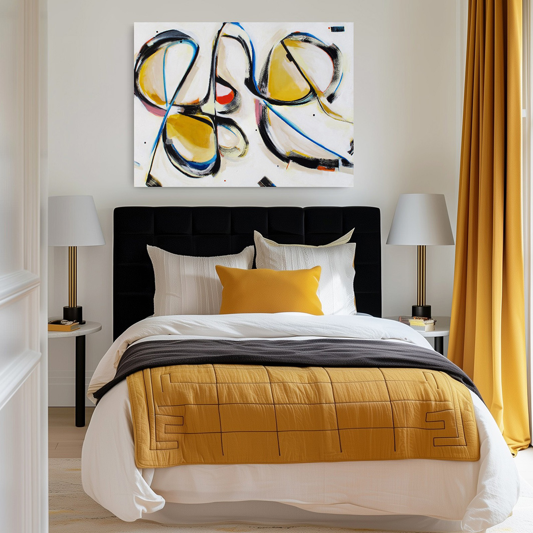 MOXIE MOLL hanging above a bed