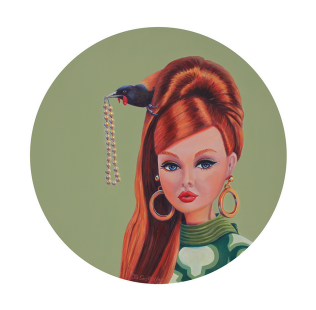 <strong>Dolly Bird....saddleback
500mm
acrylic on boxed plywood
SOLD </strong>