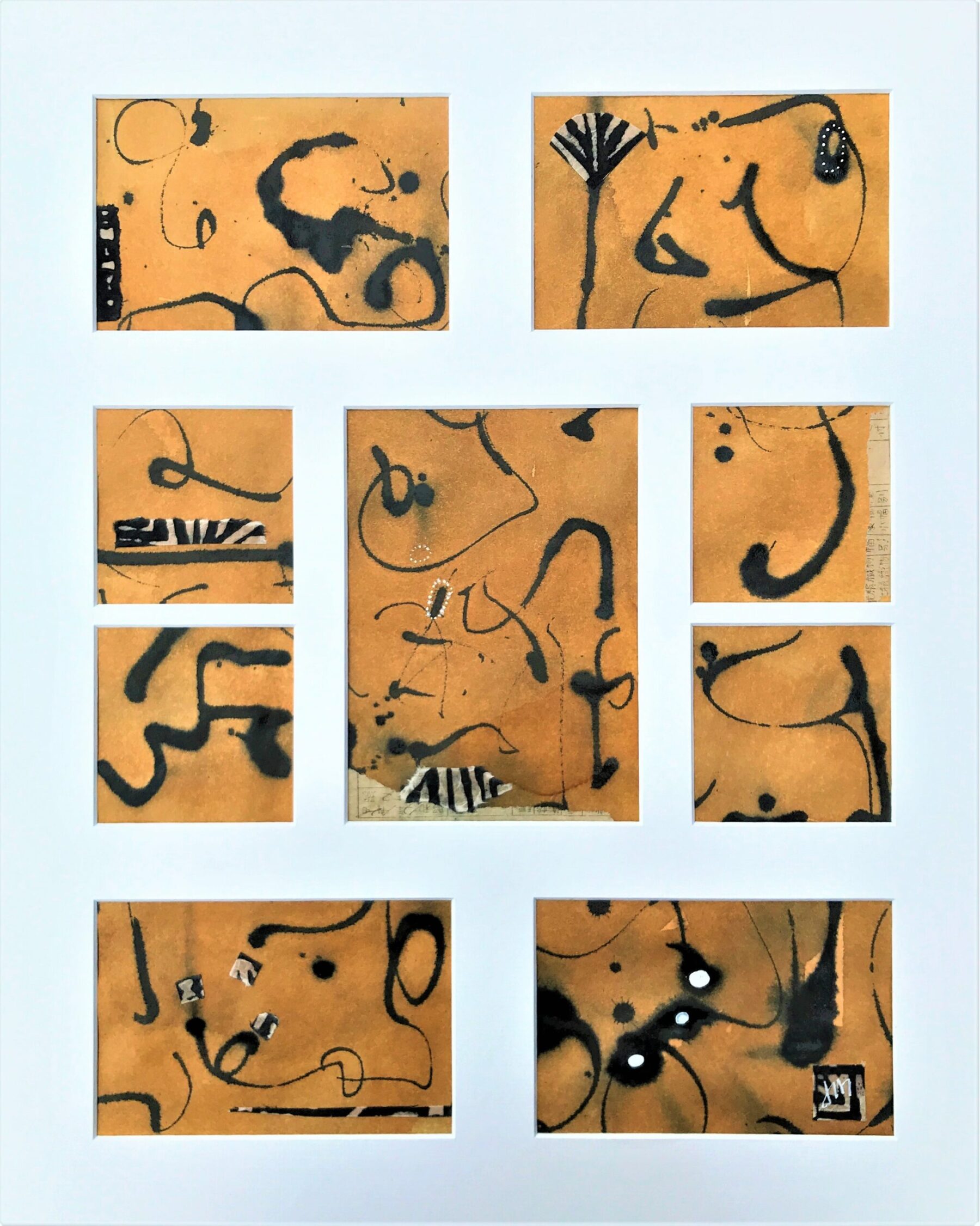 Poetry In Motion
Shellac, Indian Ink & a little collage
Framed in a black frame