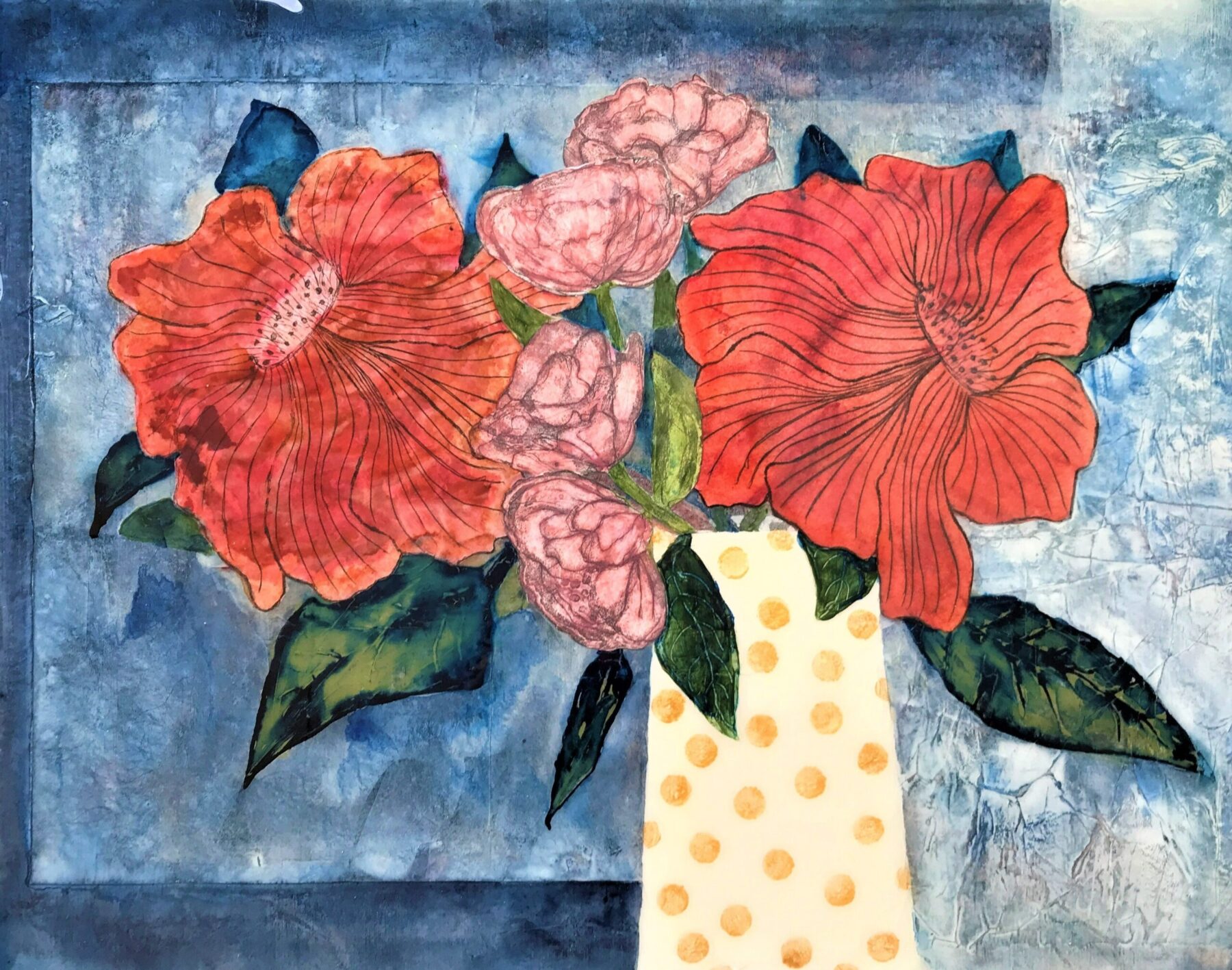 Still Life in the Window
Mixed media under resin.
Framed in a wide white frame   SOLD