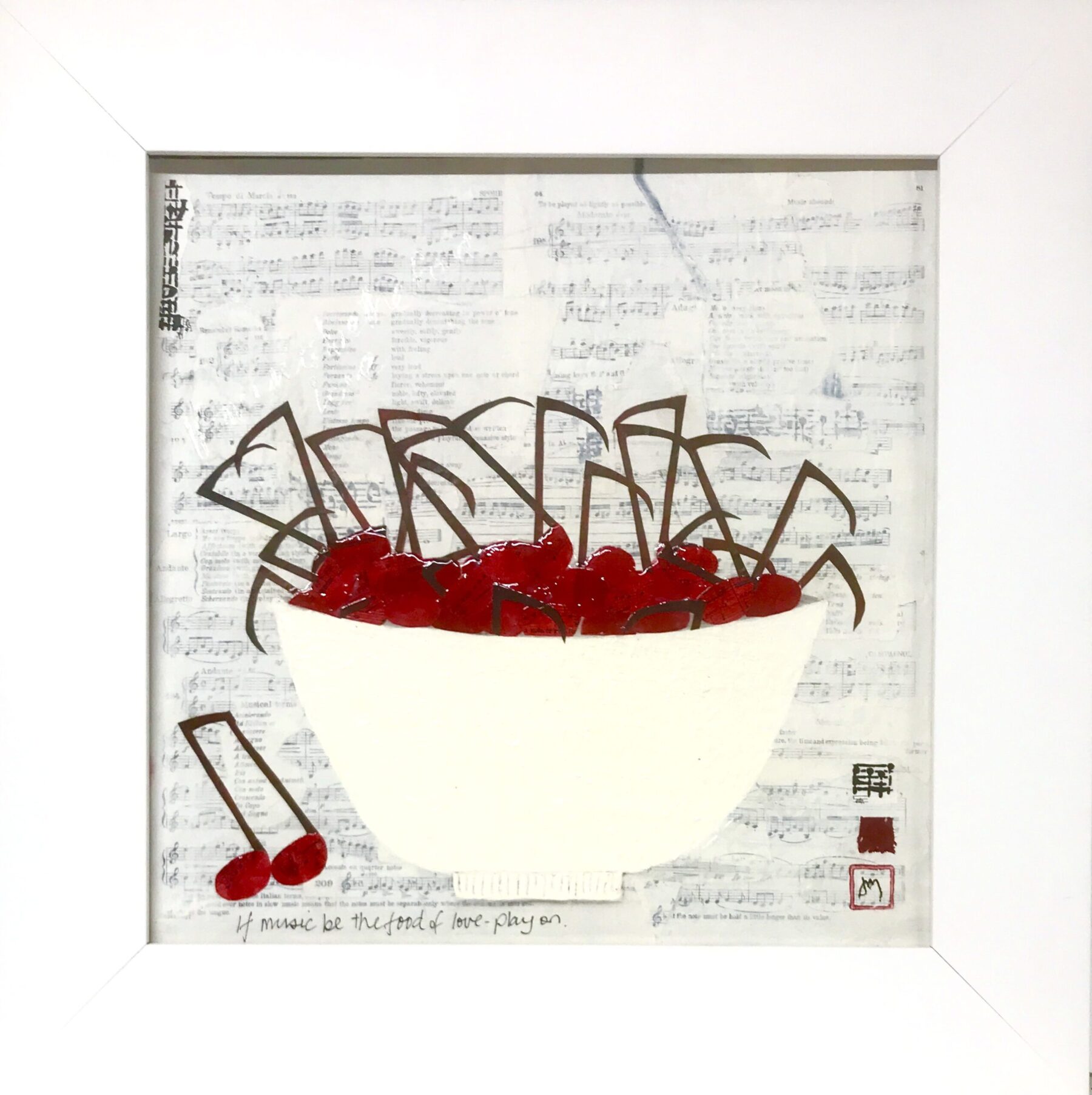 'If Music Be The Food of Love, Play On'
Mixed media
Framed  - 625mm x625mm     SOLD