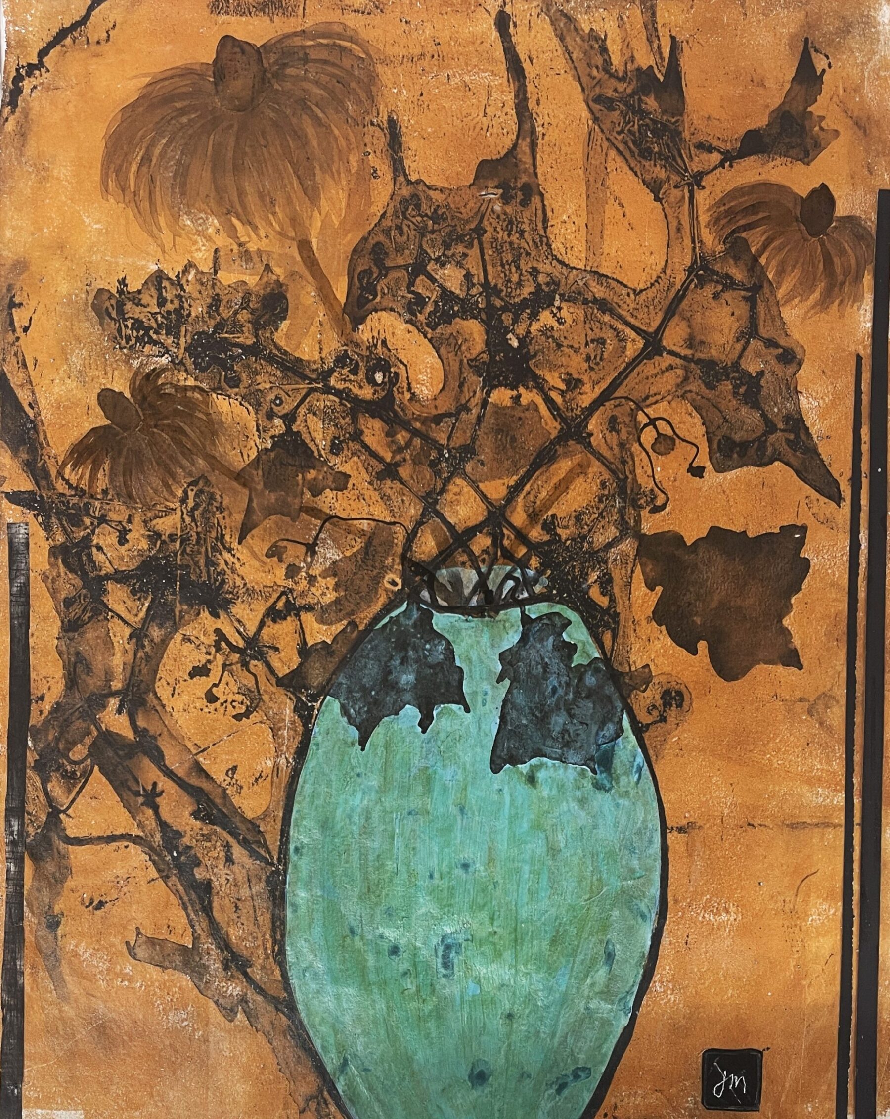 A Twiggy Arrangement
Monotypes and acrylic paint.
Framed - 500mm W x 600mm H
SOLD