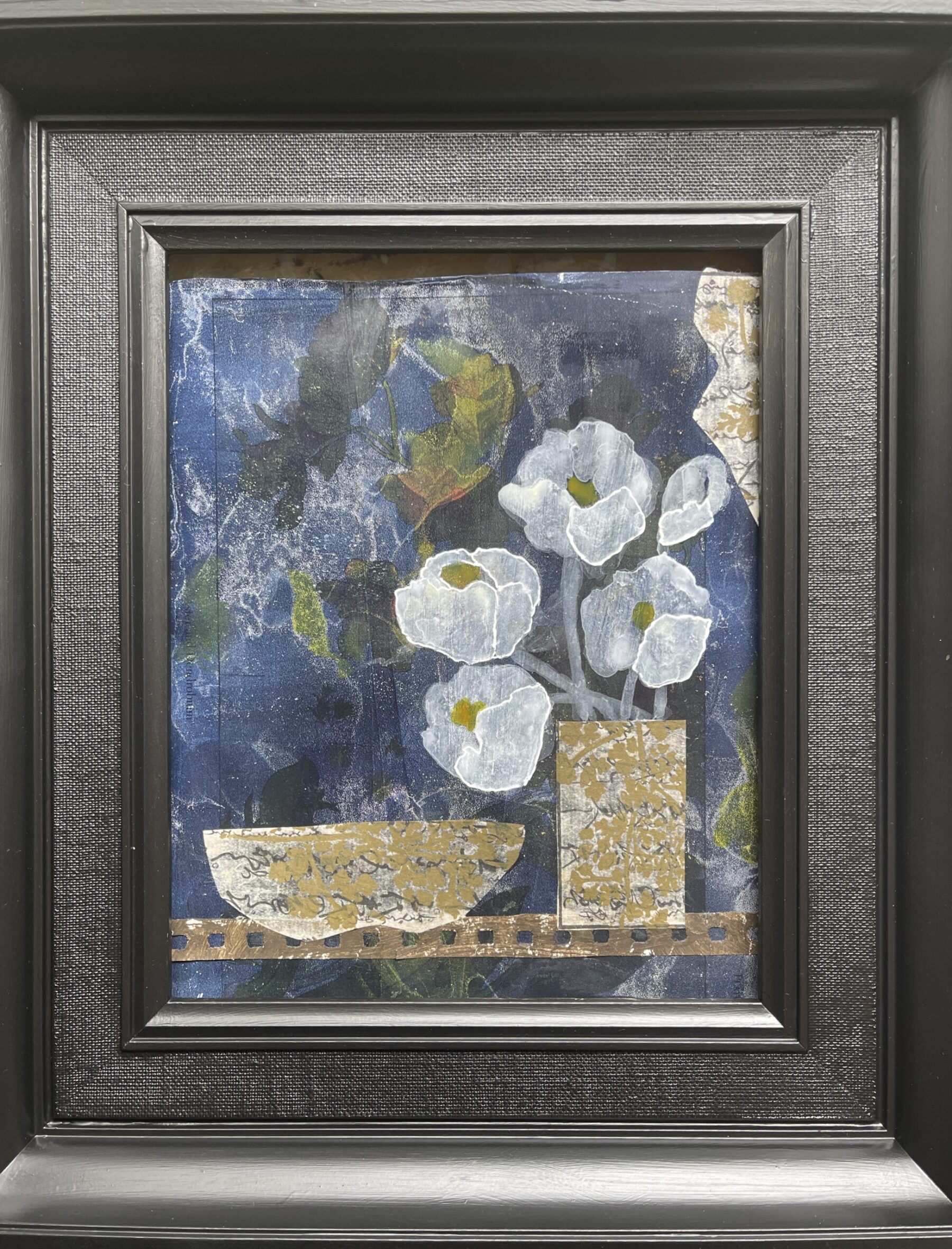 In The Quiet Of The Night
Mixed media
Framed with Art Glass  SOLD